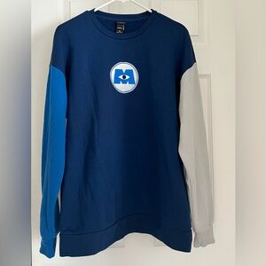 Disney Monsters Inc University Sweatshirt Blue Crewneck Mens Small